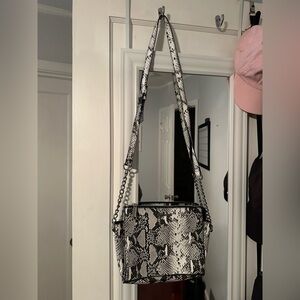 Steve Madden Crocodile Alligator Leather Medium Crossbody Tote Bag Purse